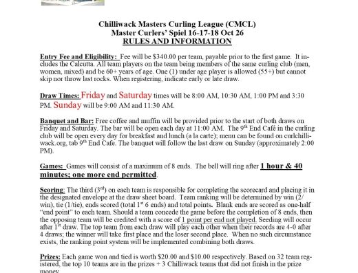 Chilliwack Masters Curling Spiel