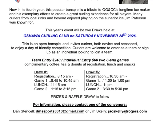 JIM PATERSON MEMORIAL BONSPIEL 2026 – Oshawa