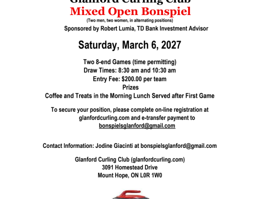 Mixed Open Bonspiel by: Robert Lumia, TD Bank Investment Advisor – Glanford