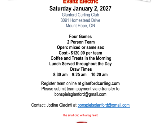 Scotch Doubles Bonspiel sponsored by Evanz electric – Glanford