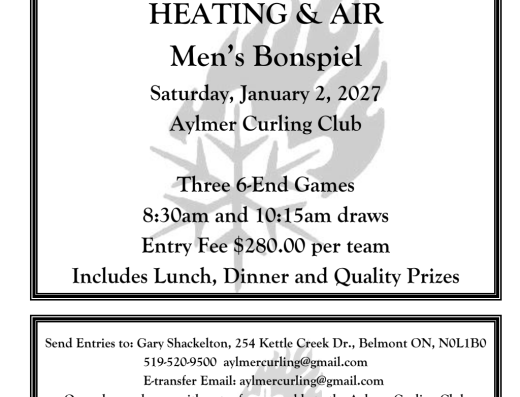 CAM’S Heating & Air Men’s Bonspiel – Aylmer